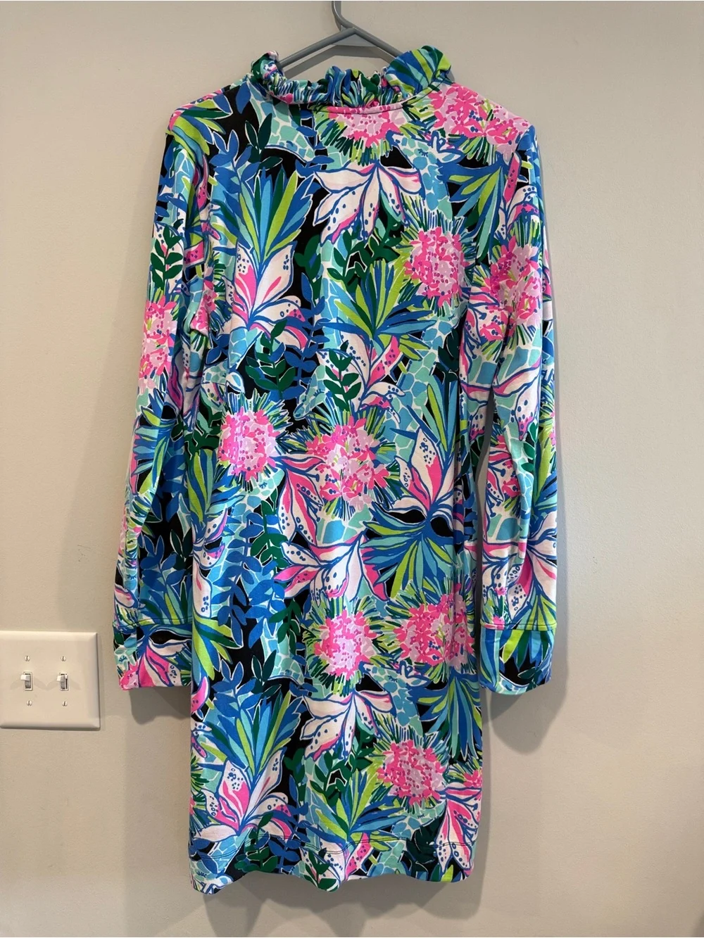 Lilly Pulitzer Tropical skipper Popover Dress Soft Beautiful XL like New - Picture 9 of 13